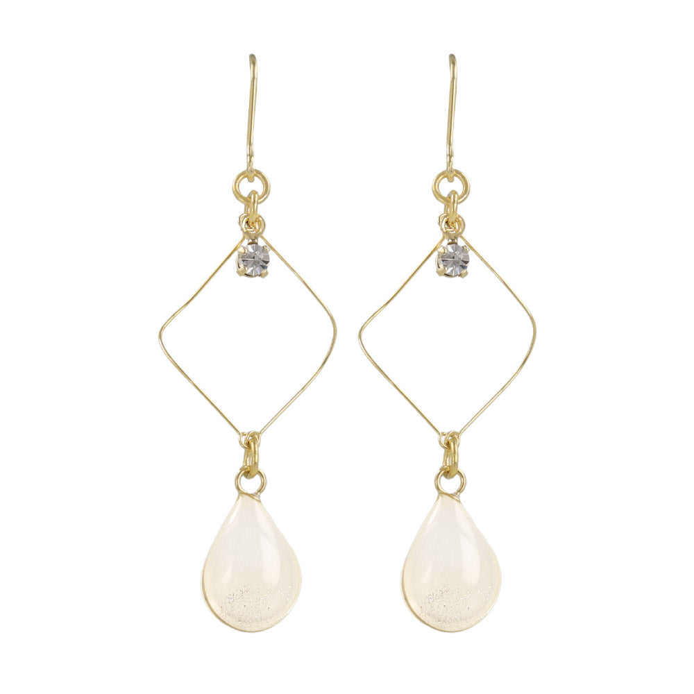 Rhombus Pale Waterdrop Earrings