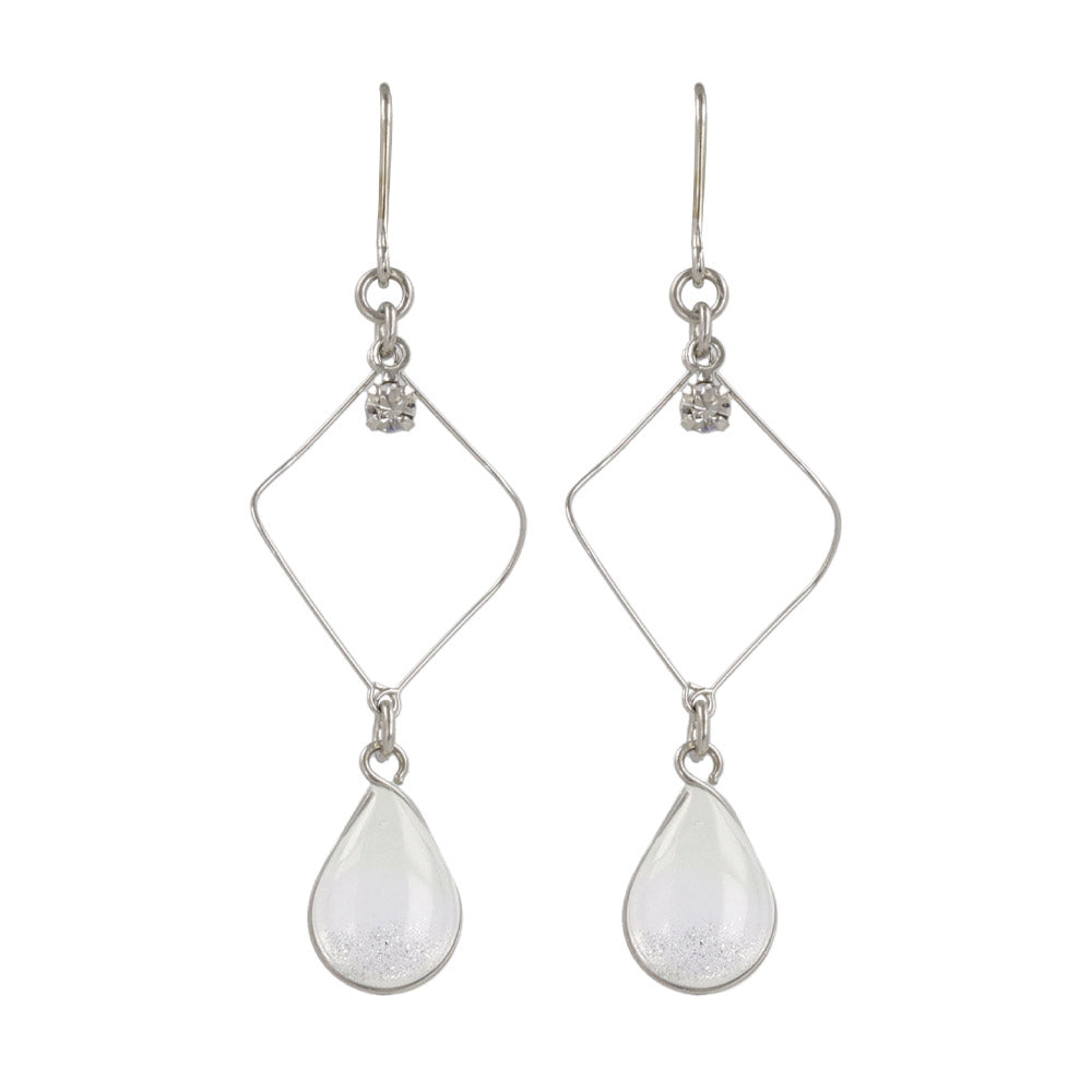 Rhombus Pale Waterdrop Earrings
