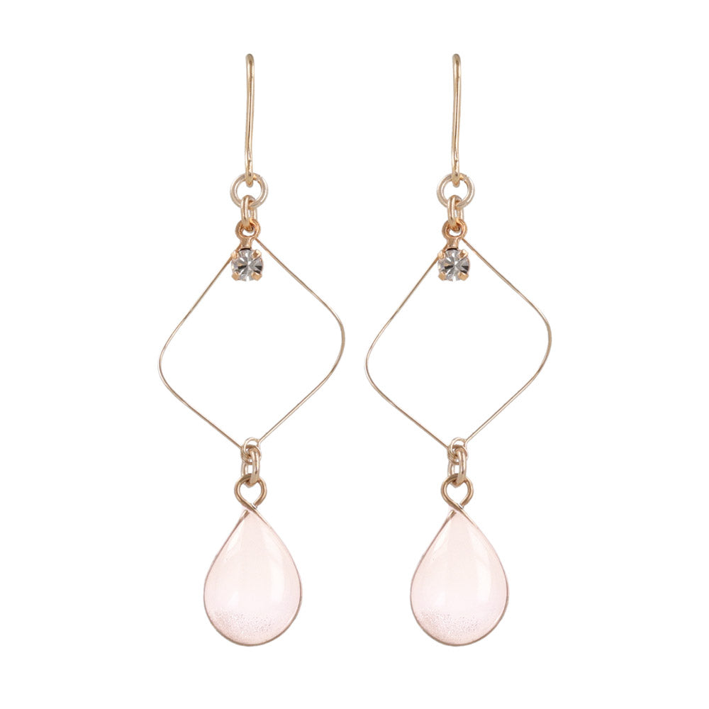 Rhombus Pale Waterdrop Earrings