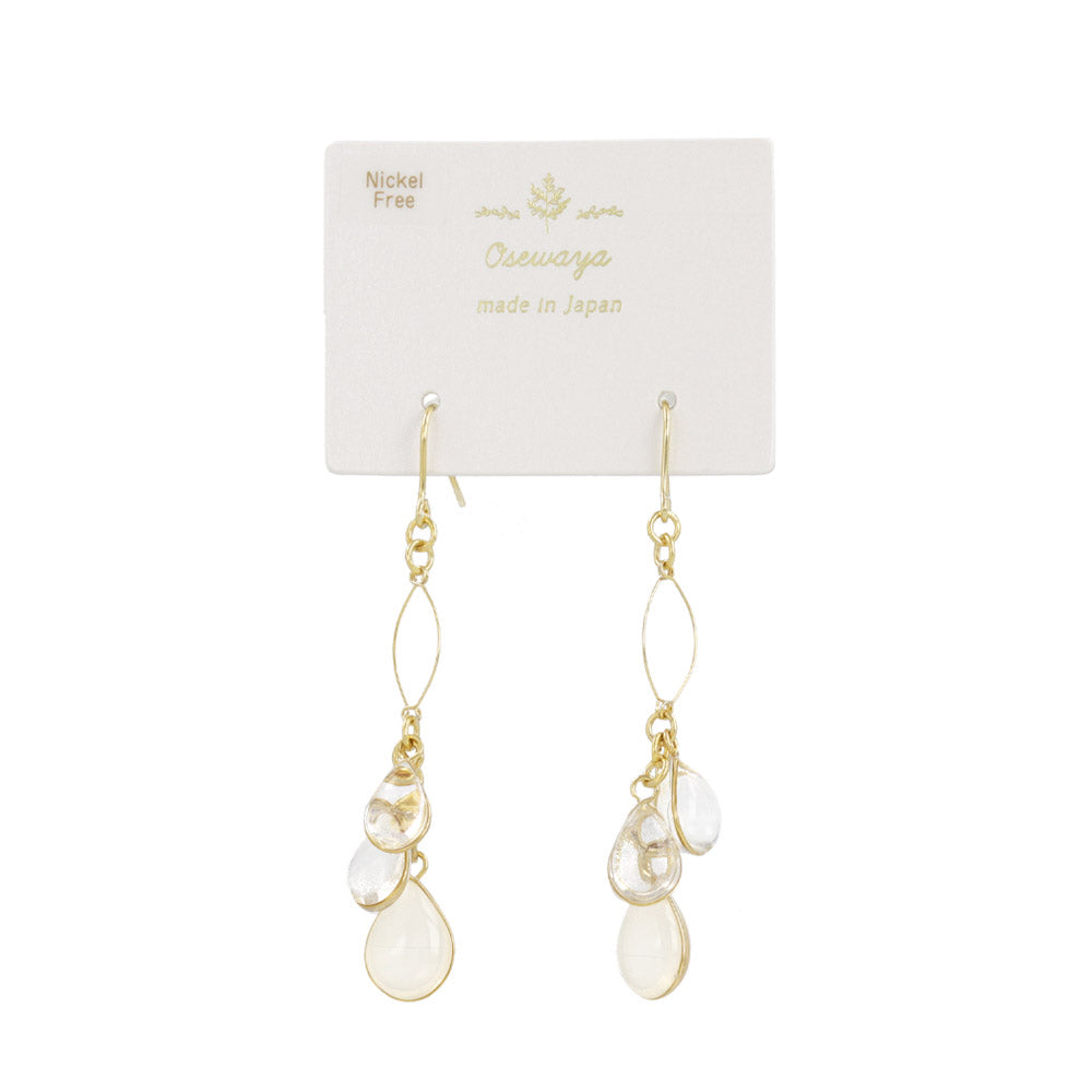 Pale Waterdrop Cluster Dangle Earrings