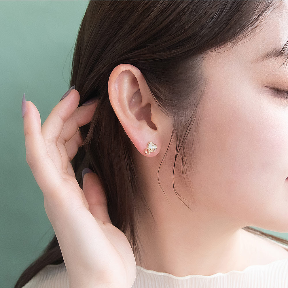 Twin Heart Stud Earrings