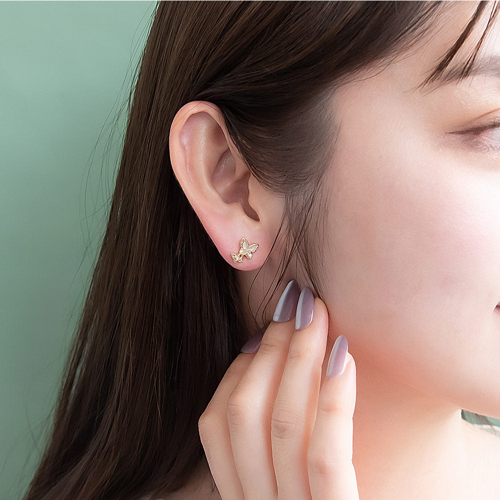 Twin Butterfly Stud Earrings