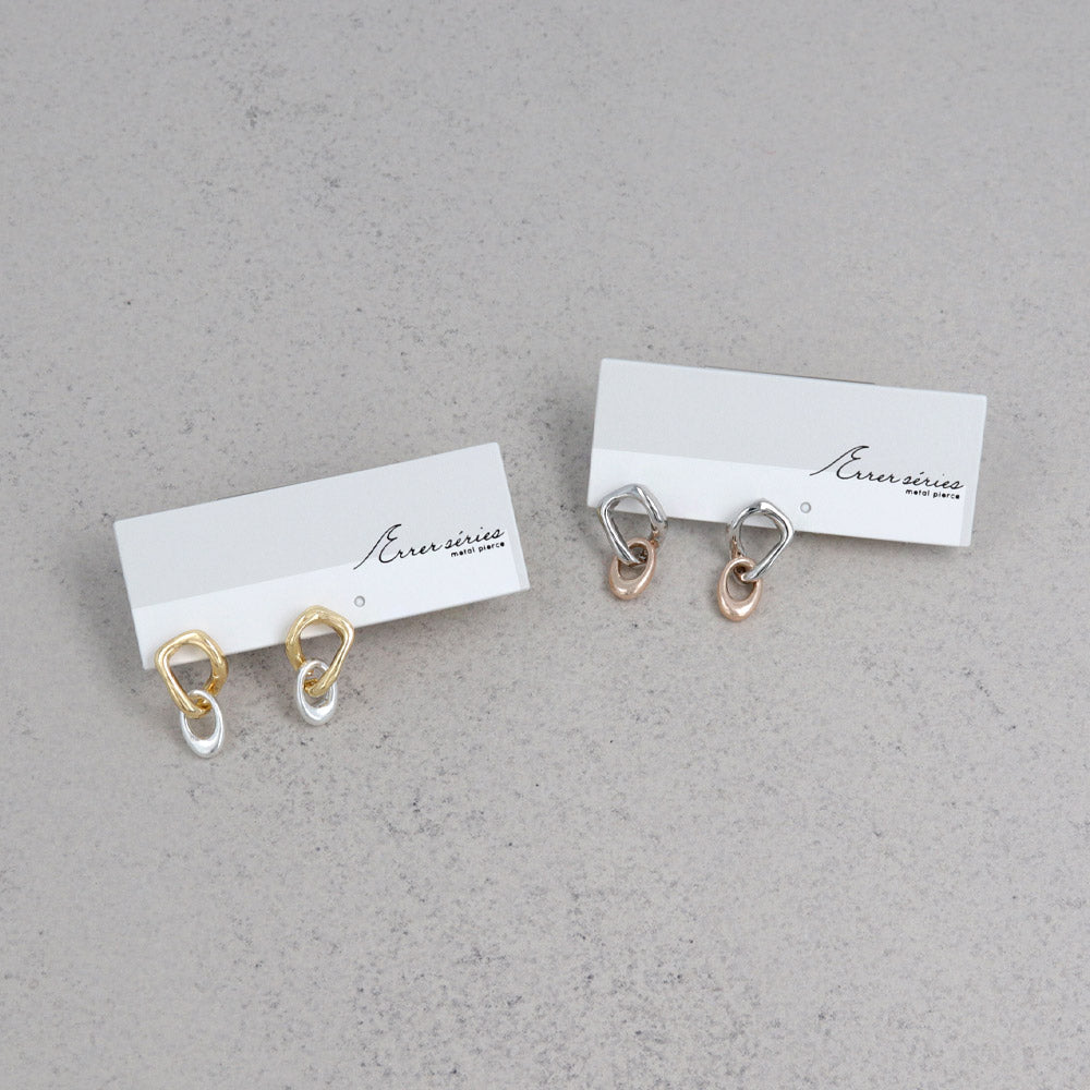 Two Tone Organic Link Earrings