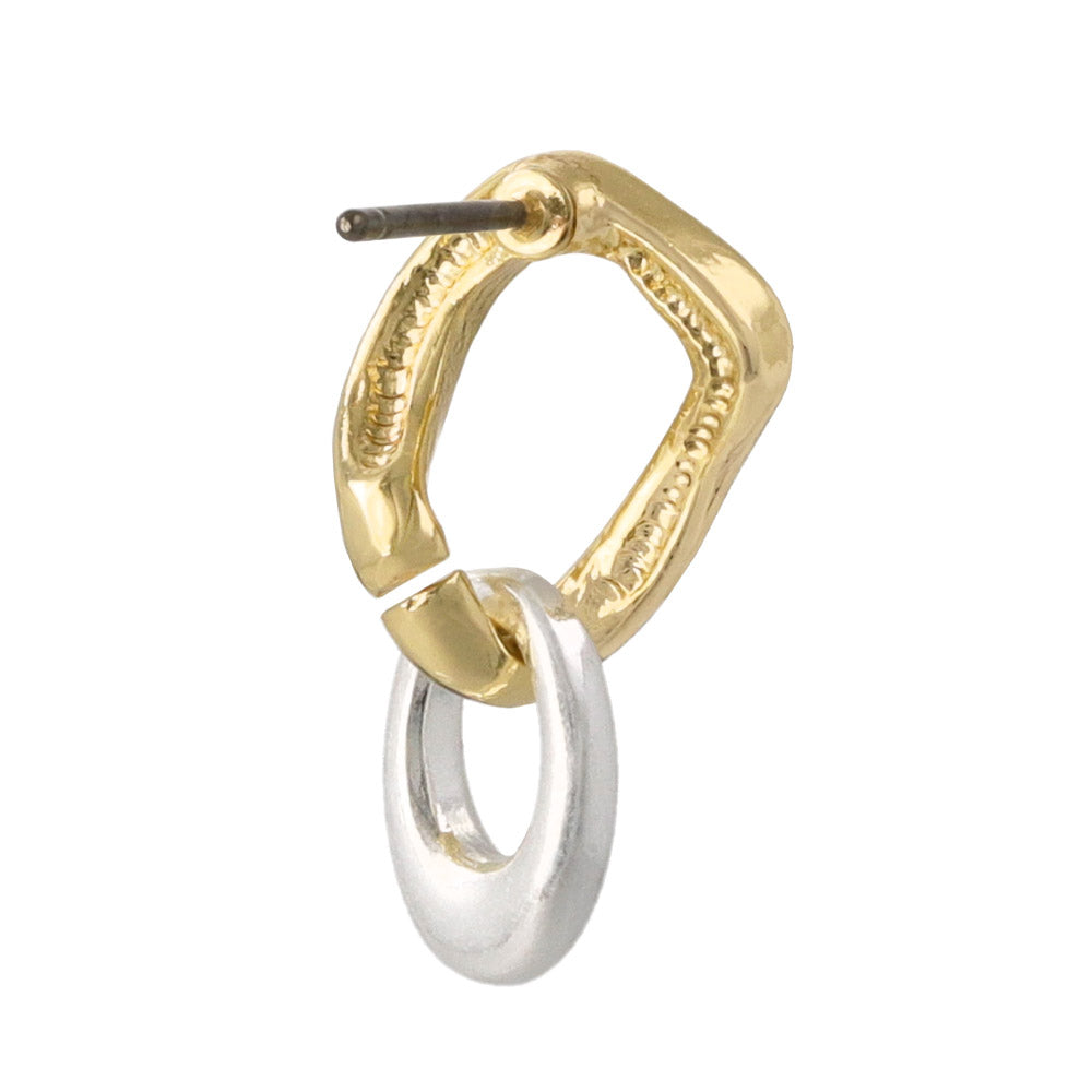 Two Tone Organic Link Earrings