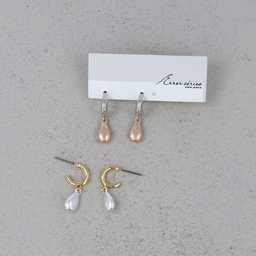 Puffed Teardrop Hoop Earrings