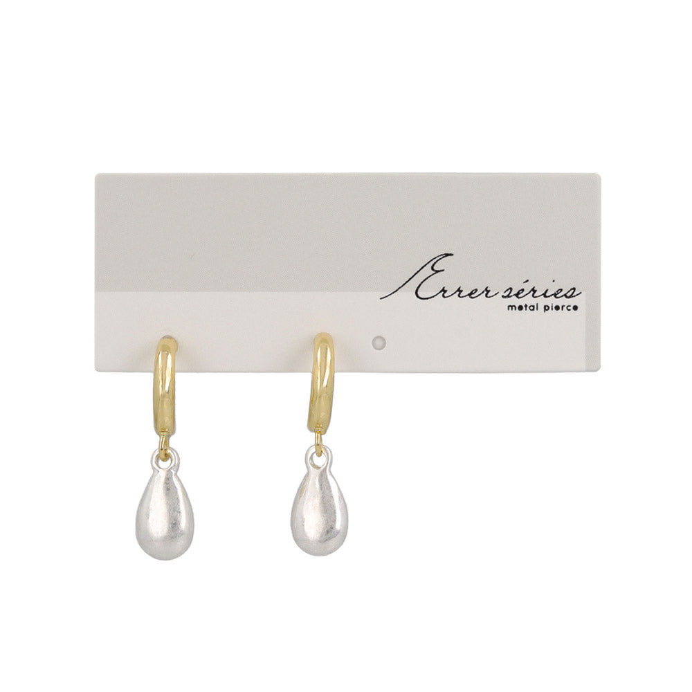 Puffed Teardrop Hoop Earrings