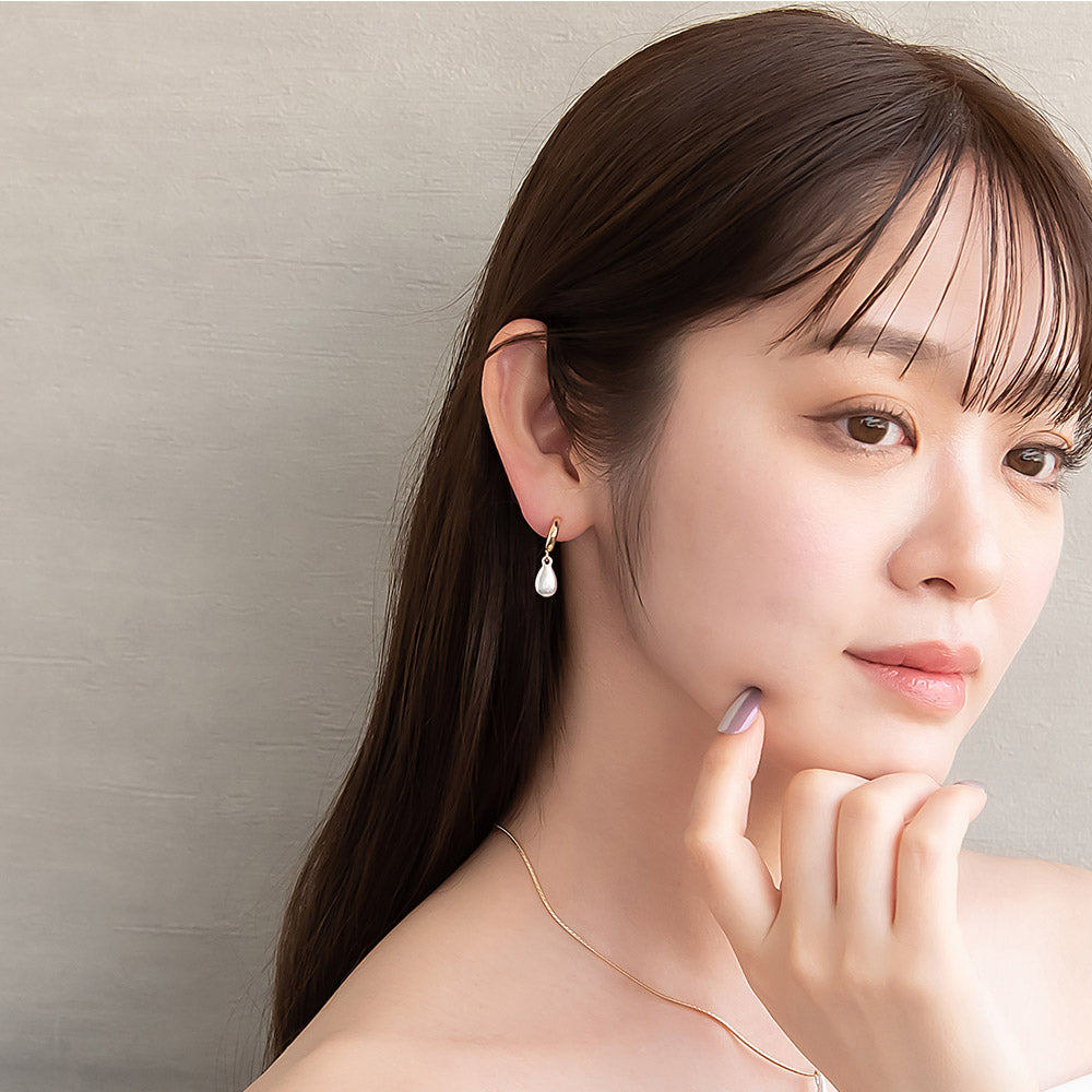 Puffed Teardrop Hoop Earrings