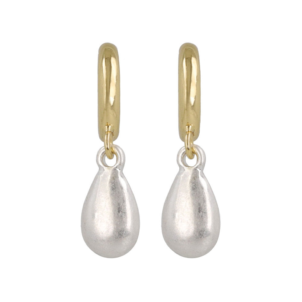 Puffed Teardrop Hoop Earrings