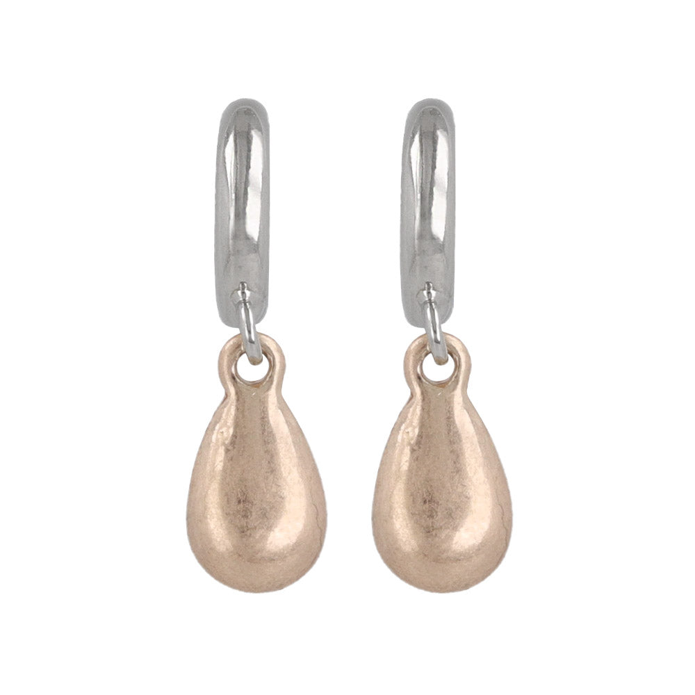 Puffed Teardrop Hoop Earrings