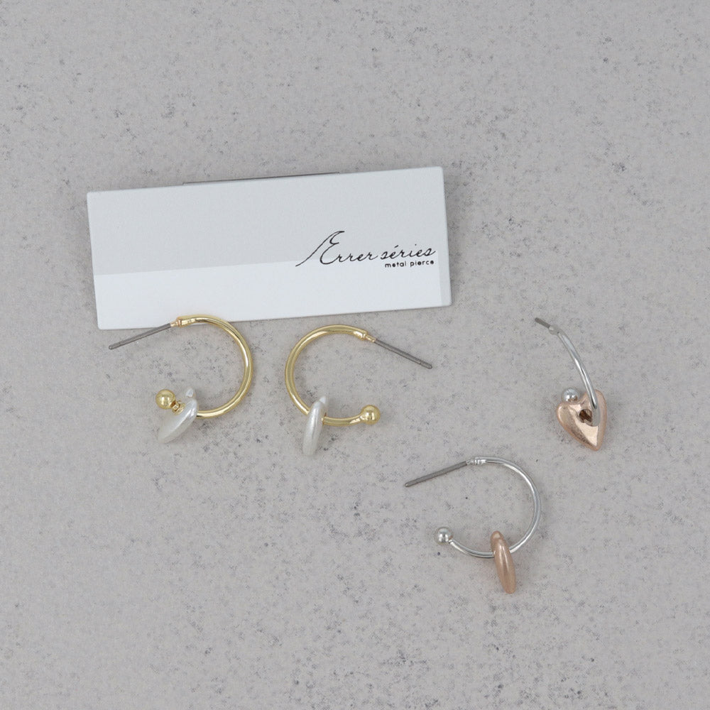 Puffed Heart Hoop Earrings