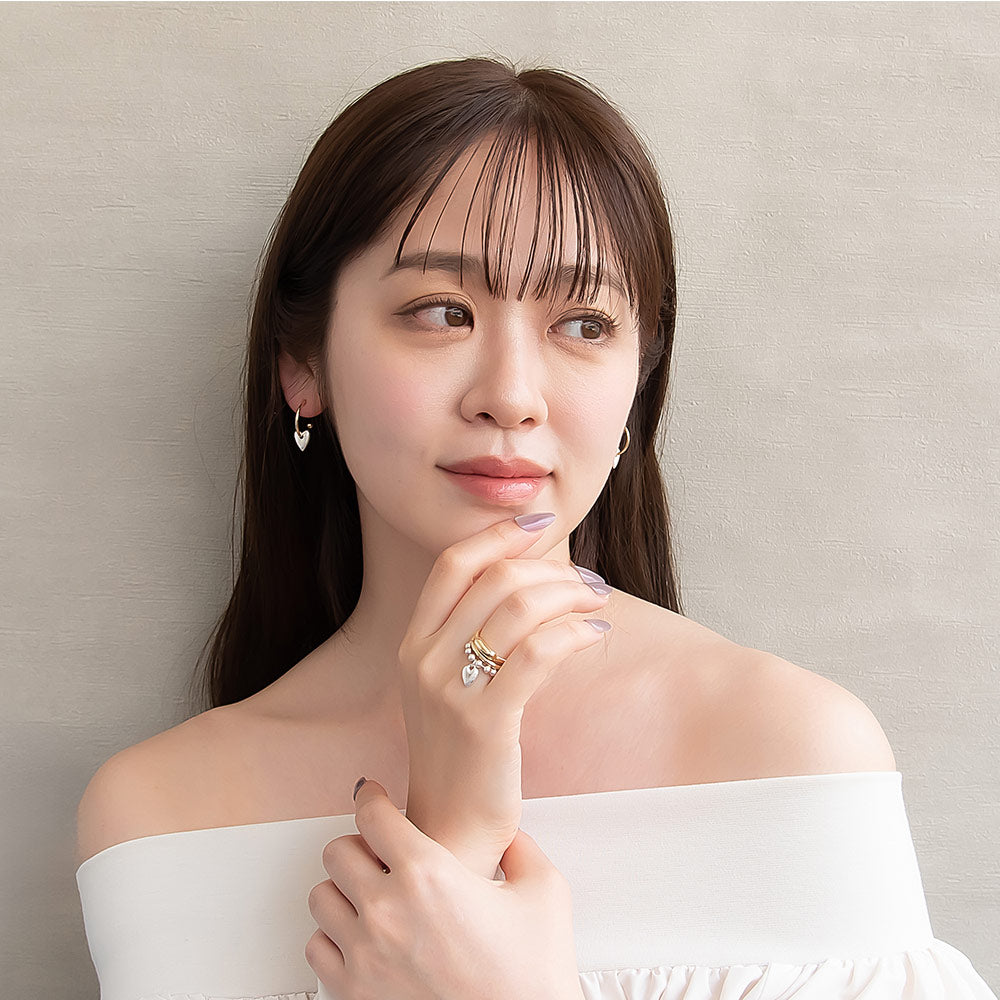 Puffed Heart Hoop Earrings