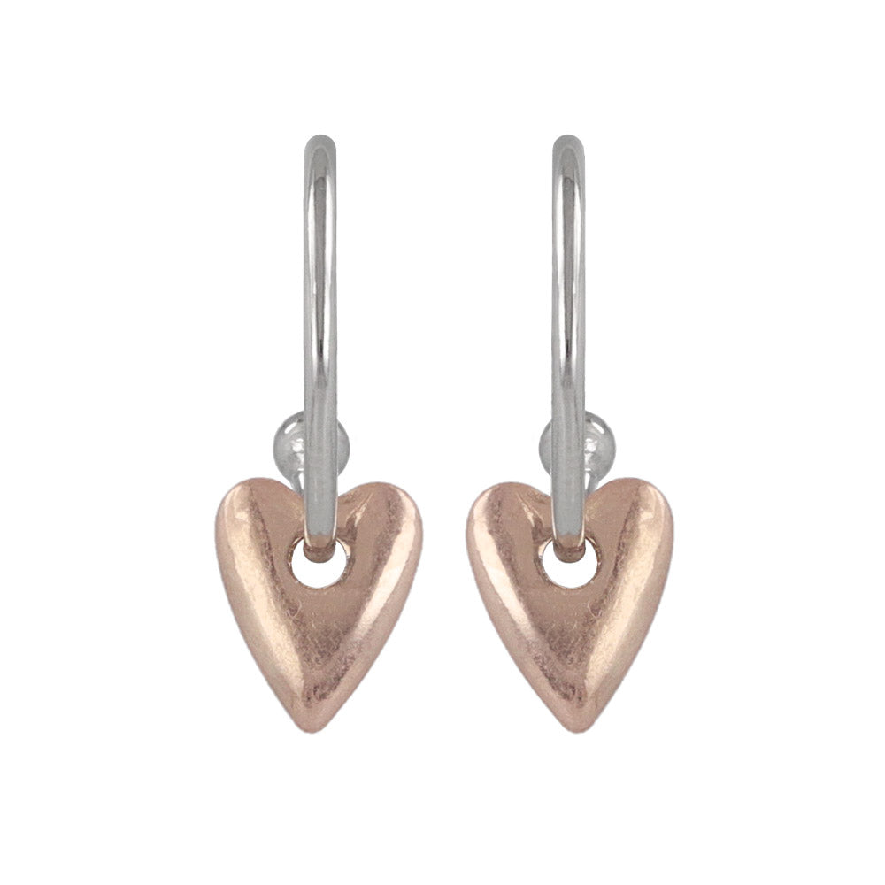 Puffed Heart Hoop Earrings
