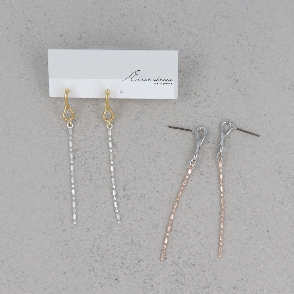 Cylinder Bead Chain Drop Earrings