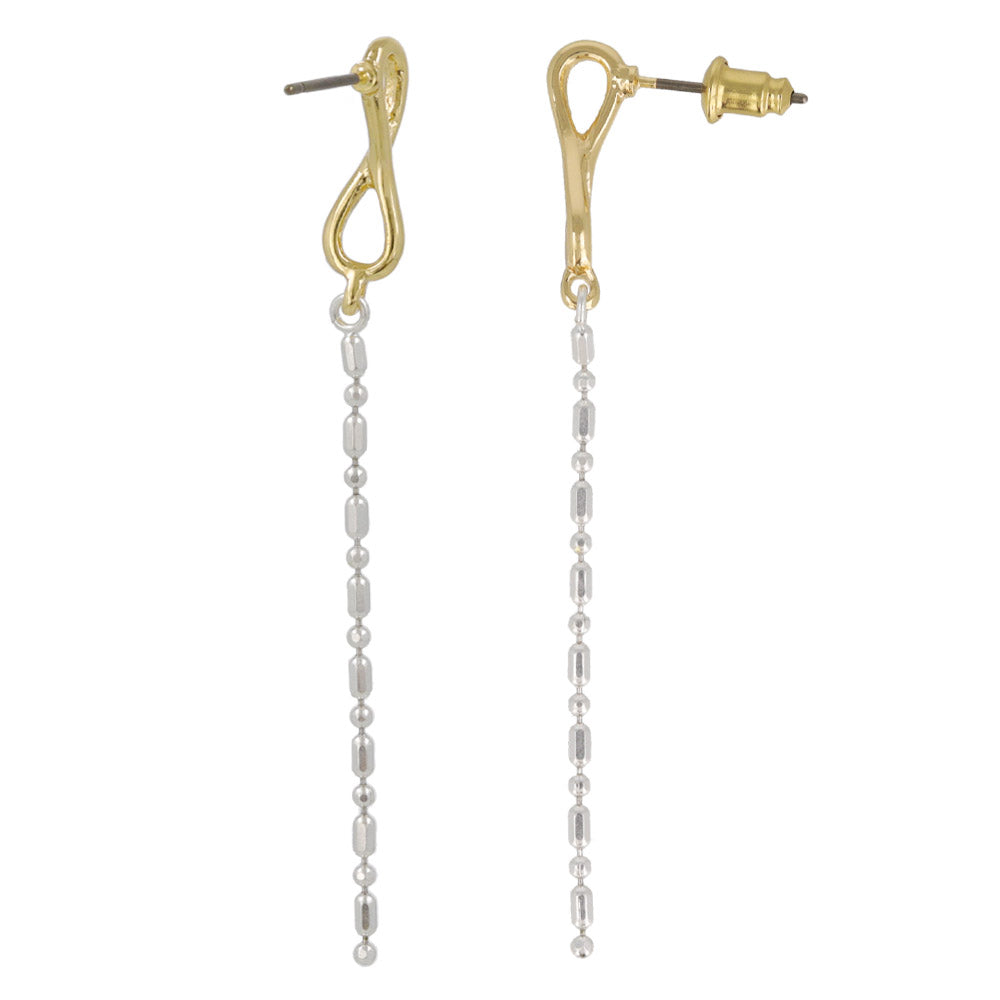 Cylinder Bead Chain Drop Earrings