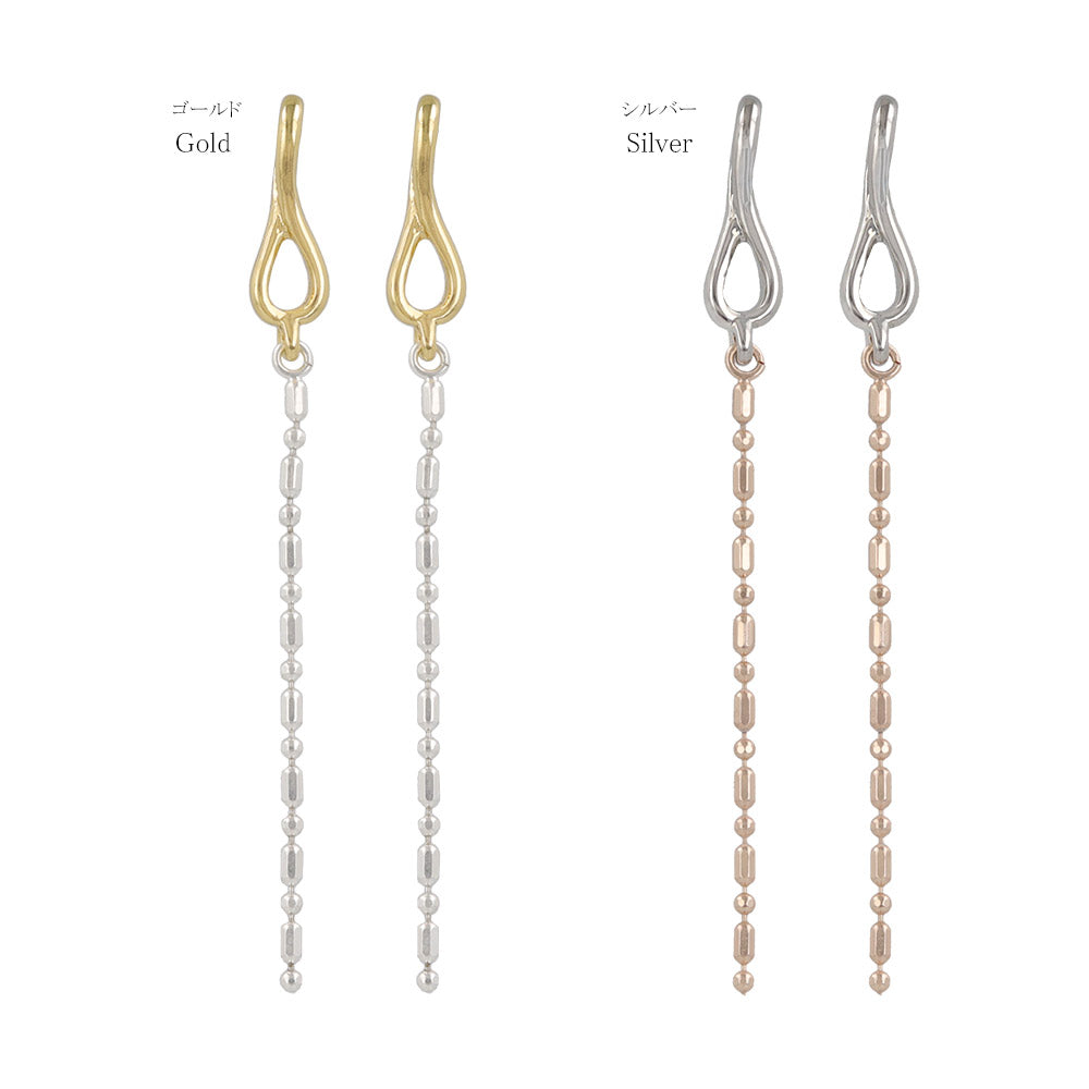 Cylinder Bead Chain Drop Earrings