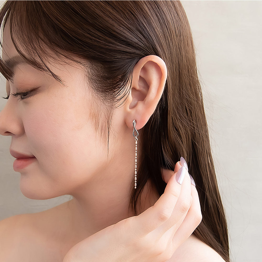 Cylinder Bead Chain Drop Earrings - osewaya