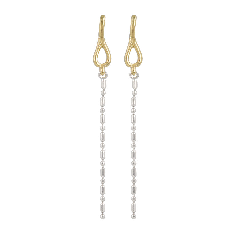 Cylinder Bead Chain Drop Earrings