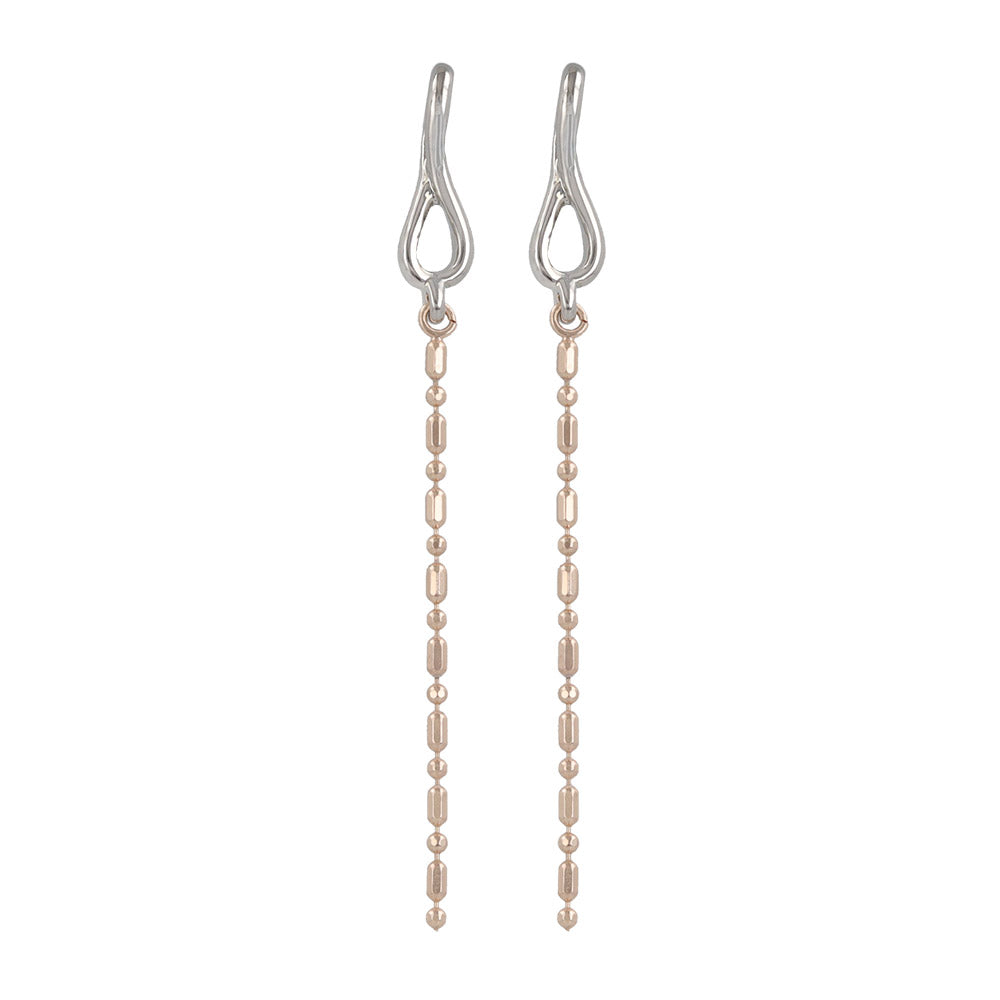 Cylinder Bead Chain Drop Earrings