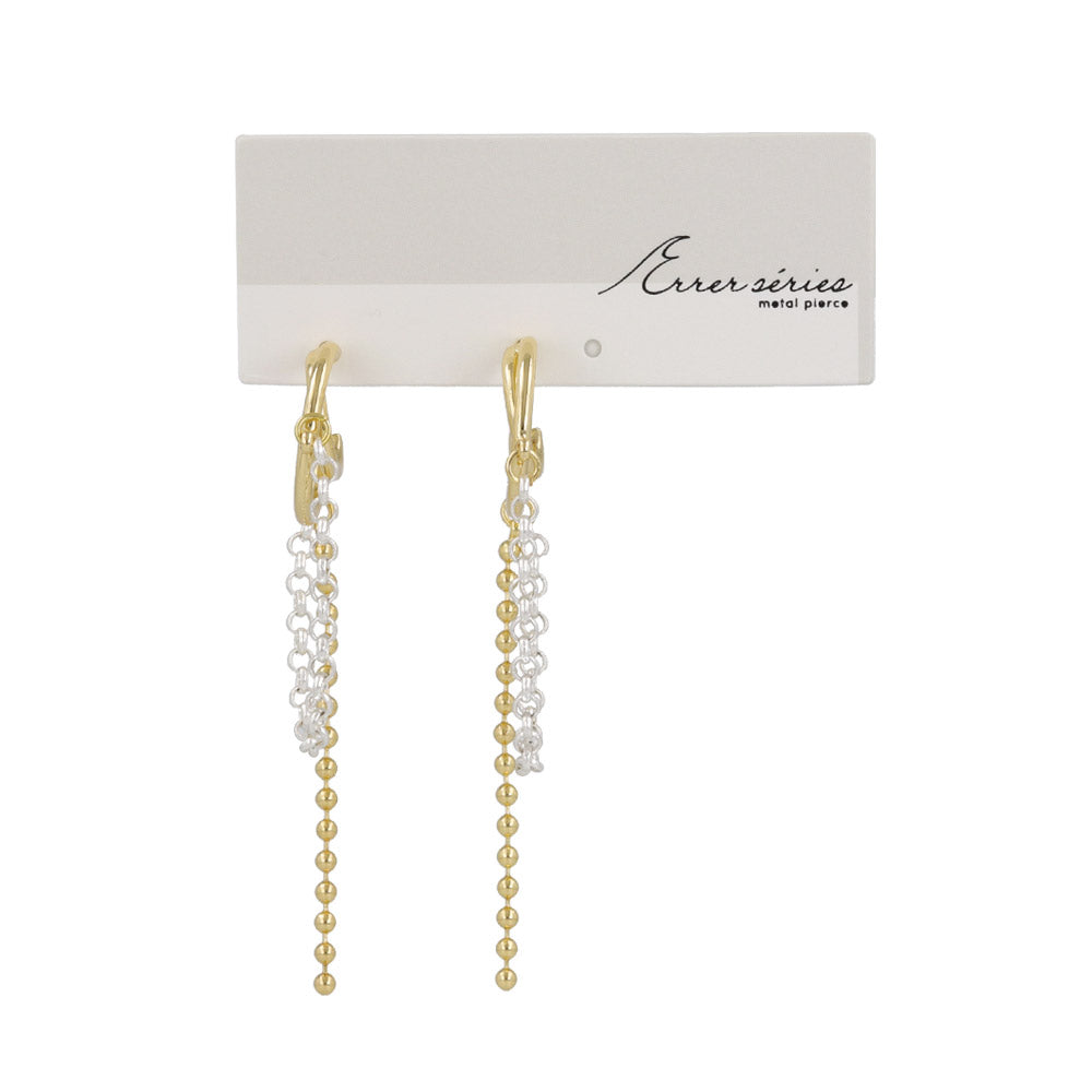 Crescent Moon Chain Drop Earrings