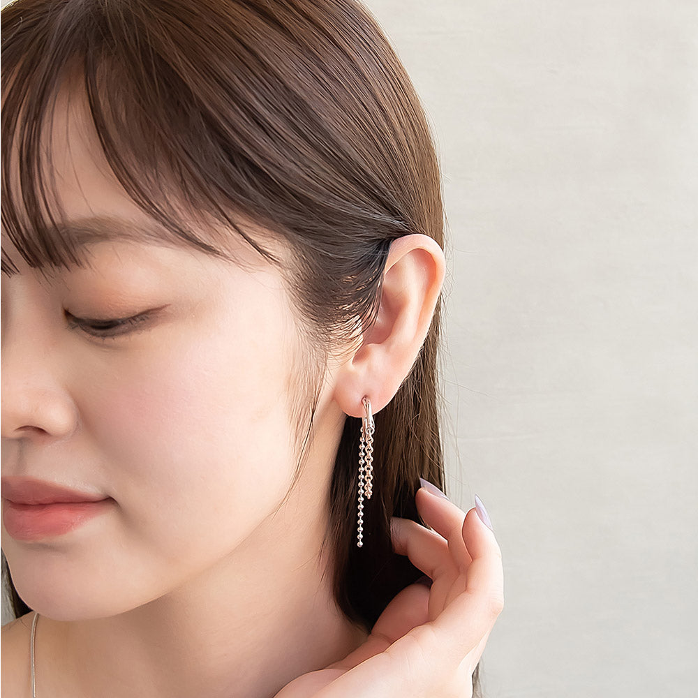 Crescent Moon Chain Drop Earrings