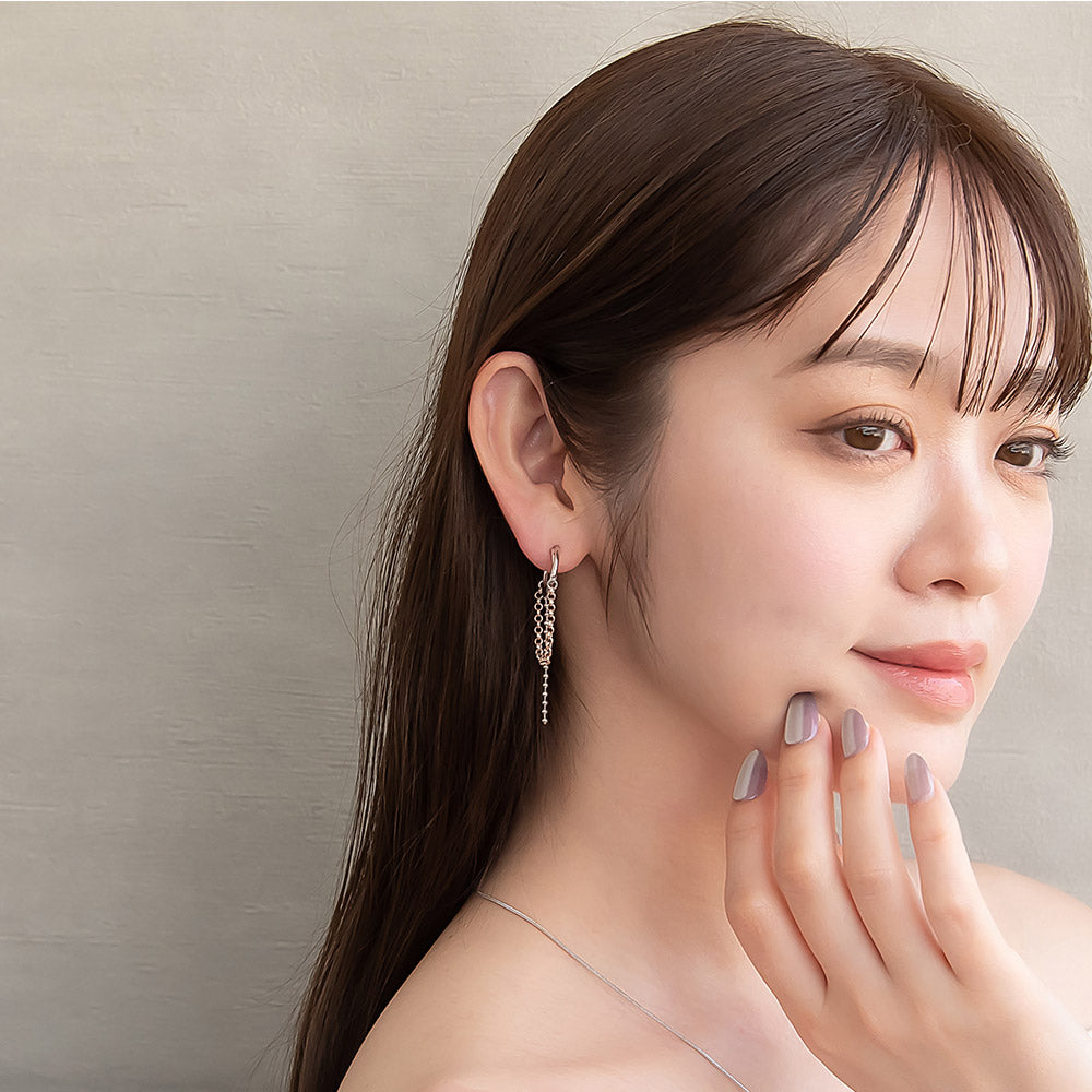 Crescent Moon Chain Drop Earrings