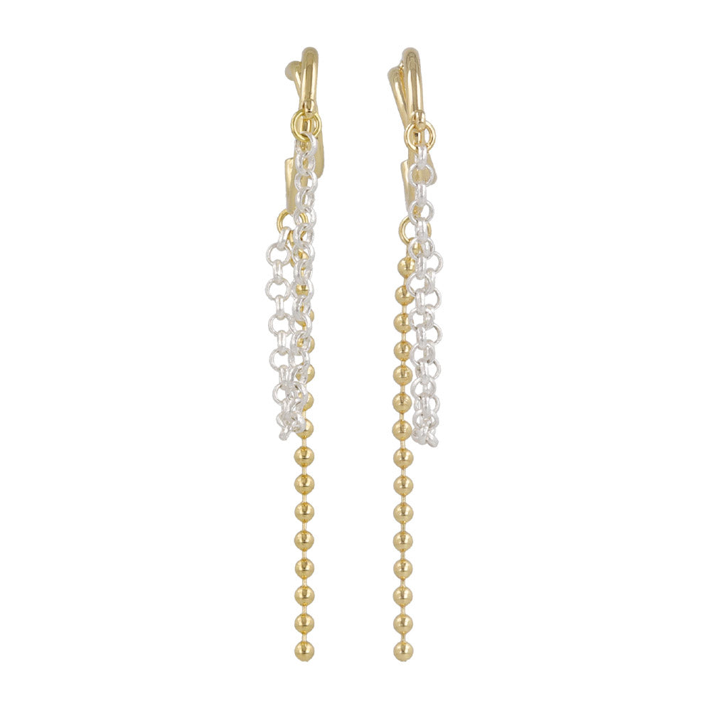 Crescent Moon Chain Drop Earrings