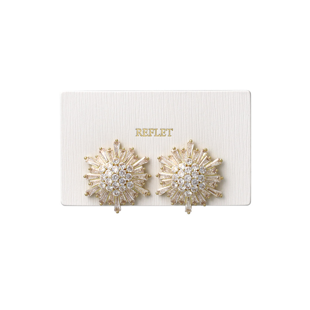 CZ Starburst Stud Earrings
