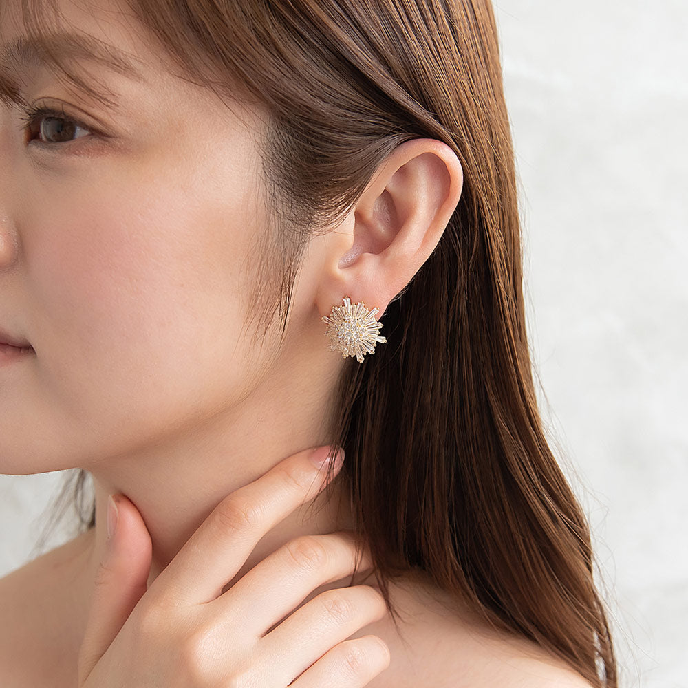 CZ Starburst Stud Earrings - osewaya