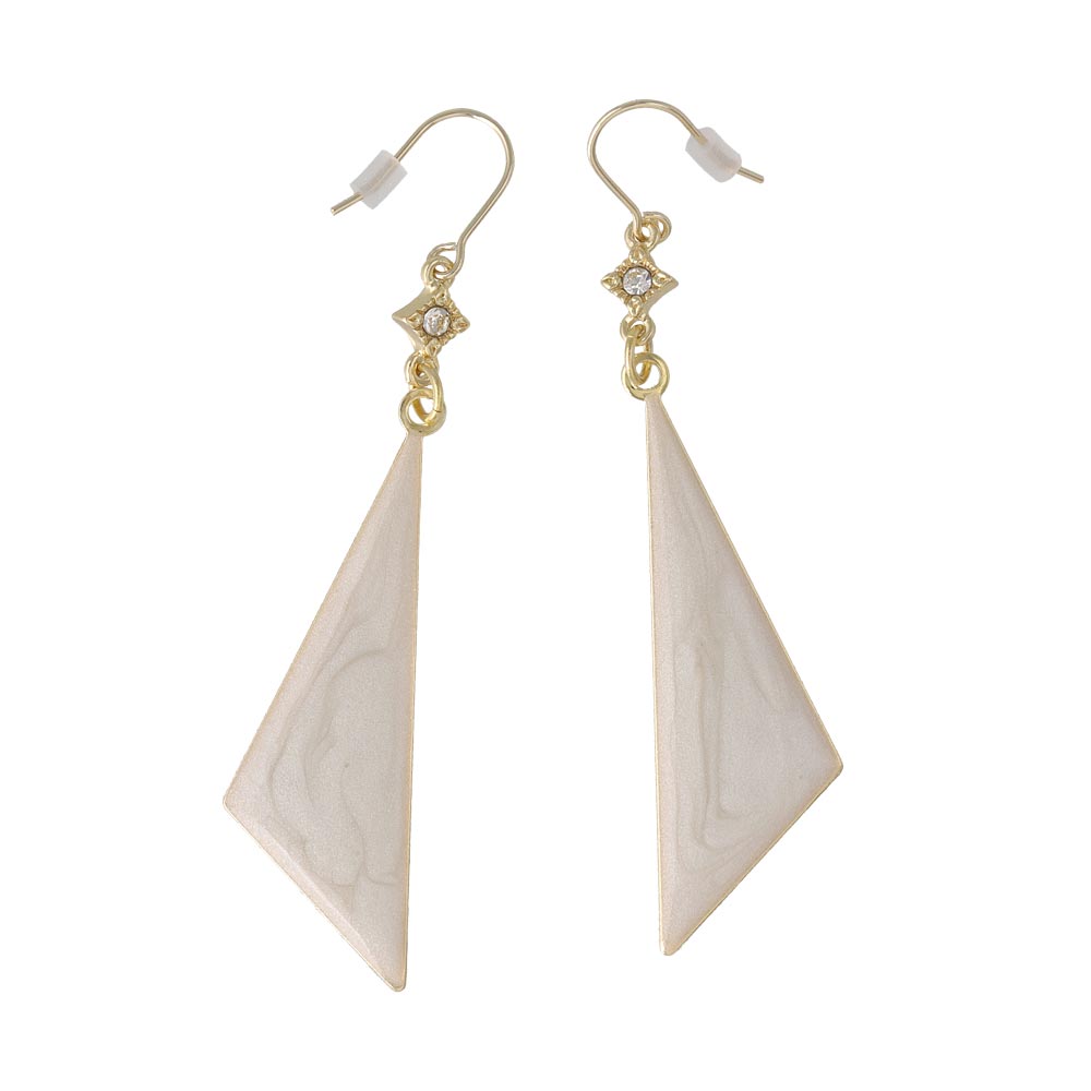 Marble Triangle Drop Earrings