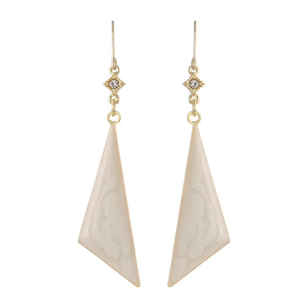 Marble Triangle Drop Earrings