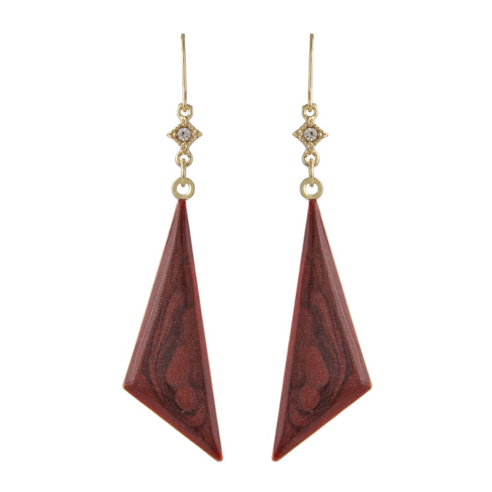 Marble Triangle Drop Earrings
