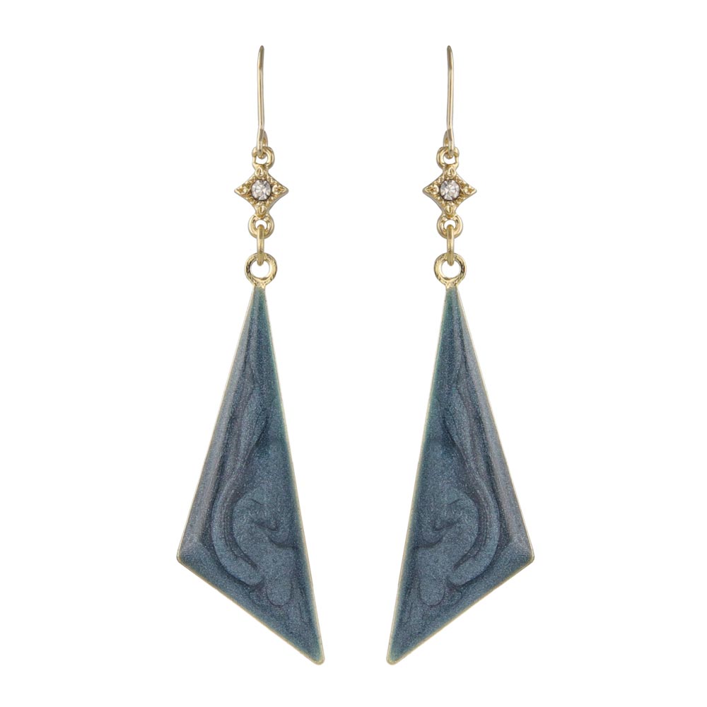 Marble Triangle Drop Earrings