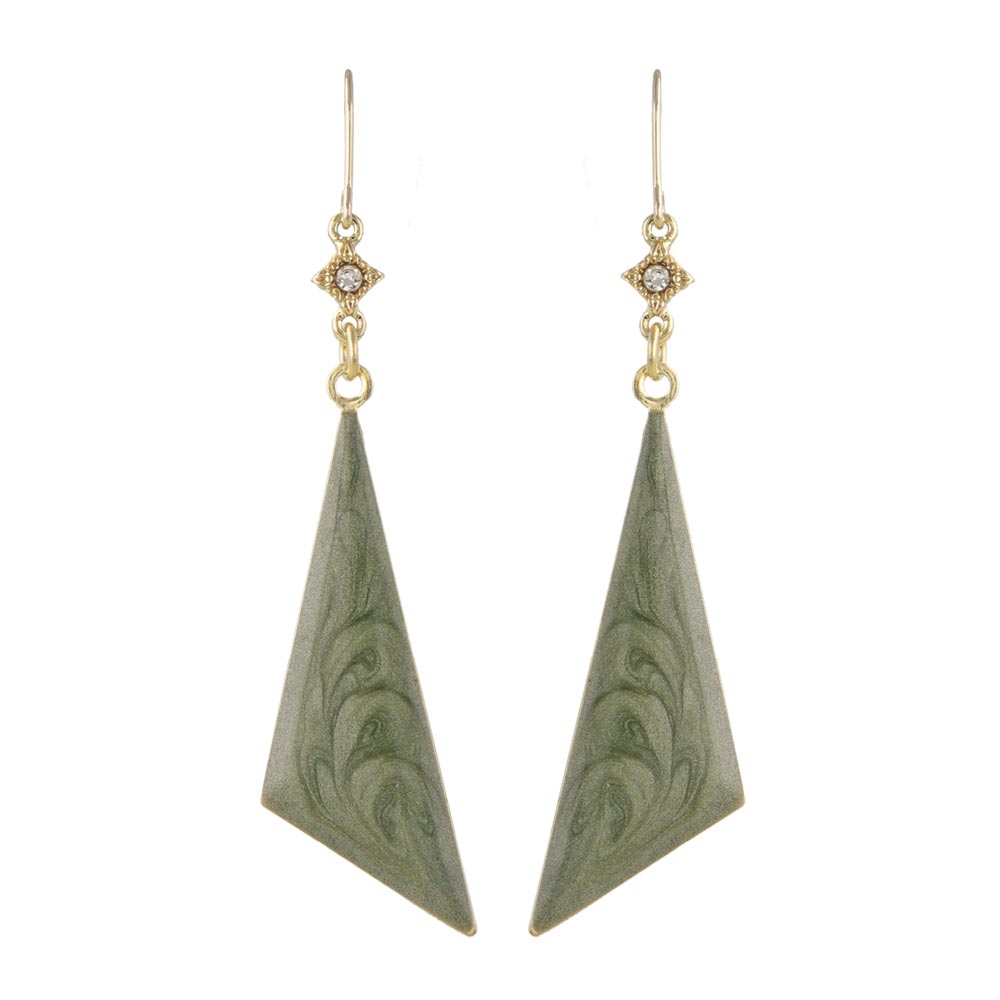 Marble Triangle Drop Earrings