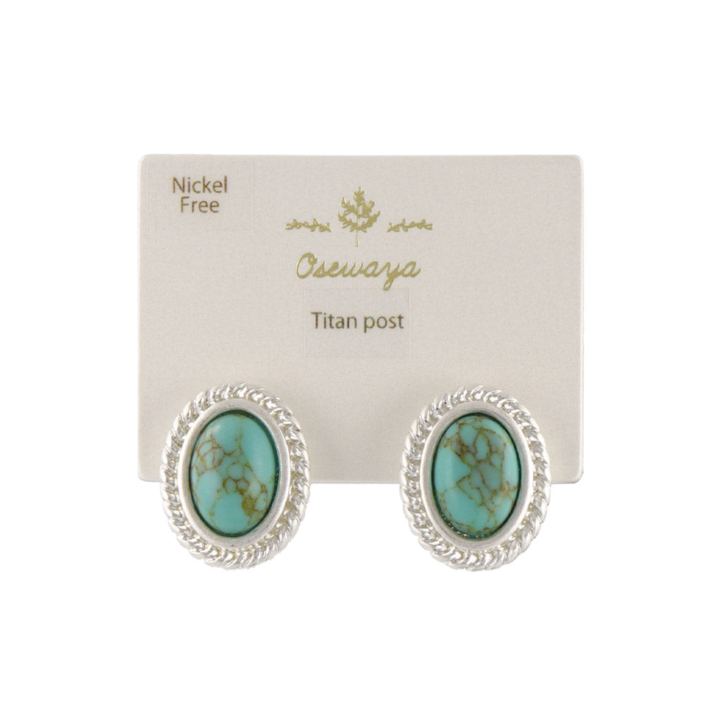 Oval Concho Stud Earrings