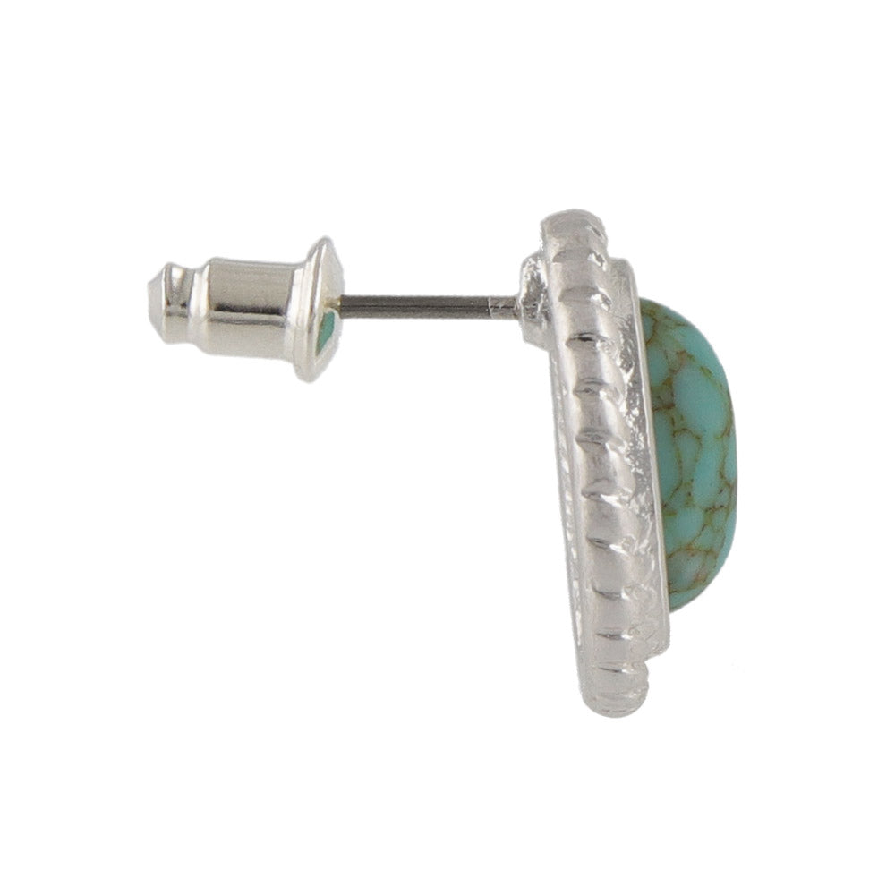 Oval Concho Stud Earrings