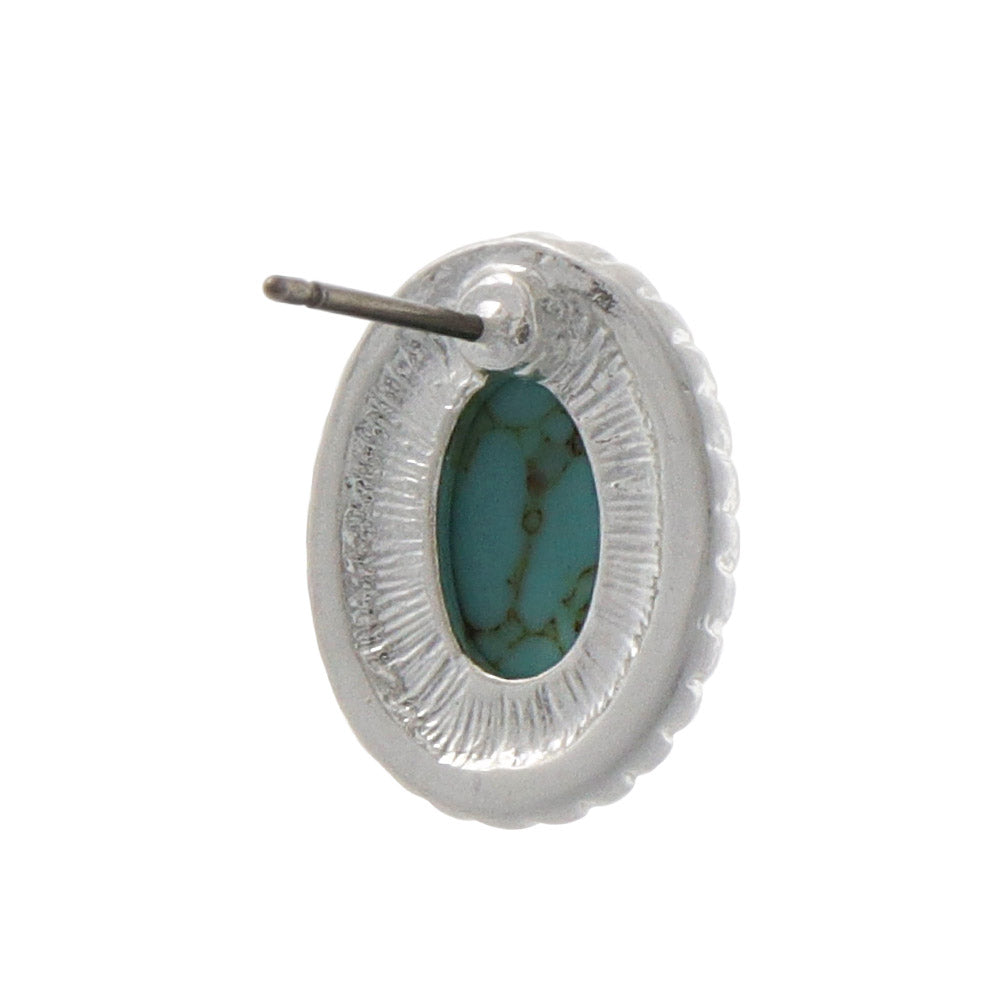 Oval Concho Stud Earrings