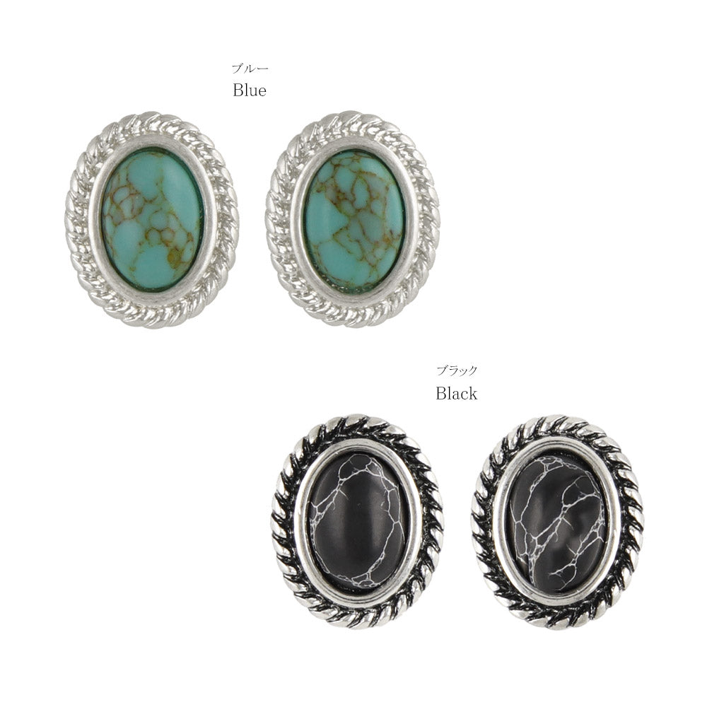 Oval Concho Stud Earrings