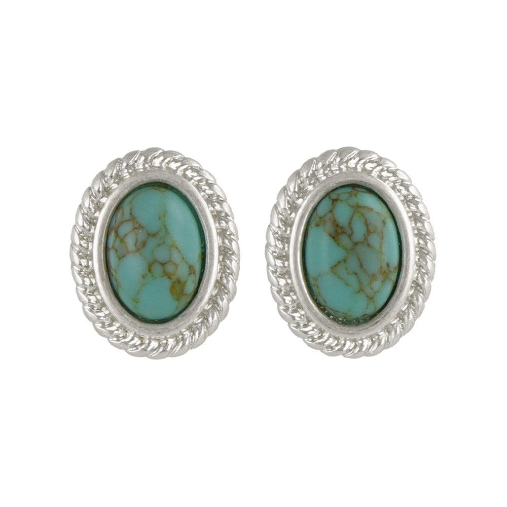 Oval Concho Stud Earrings