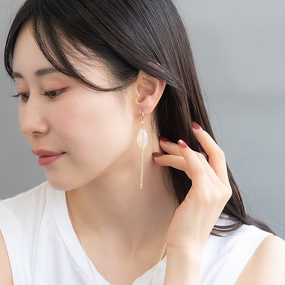 Shell Double Chain Earrings