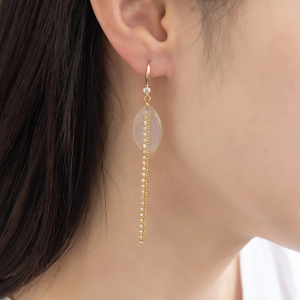 Shell Double Chain Earrings