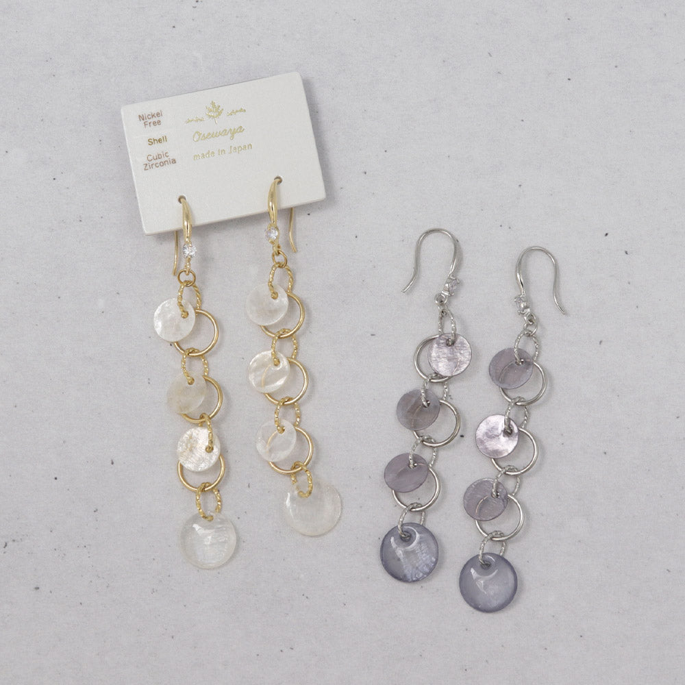 Shell Circle Link Earrings - osewaya
