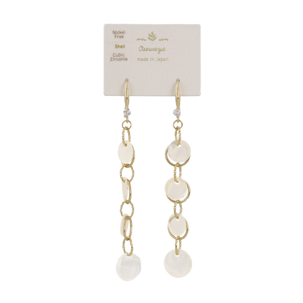 Shell Circle Link Earrings