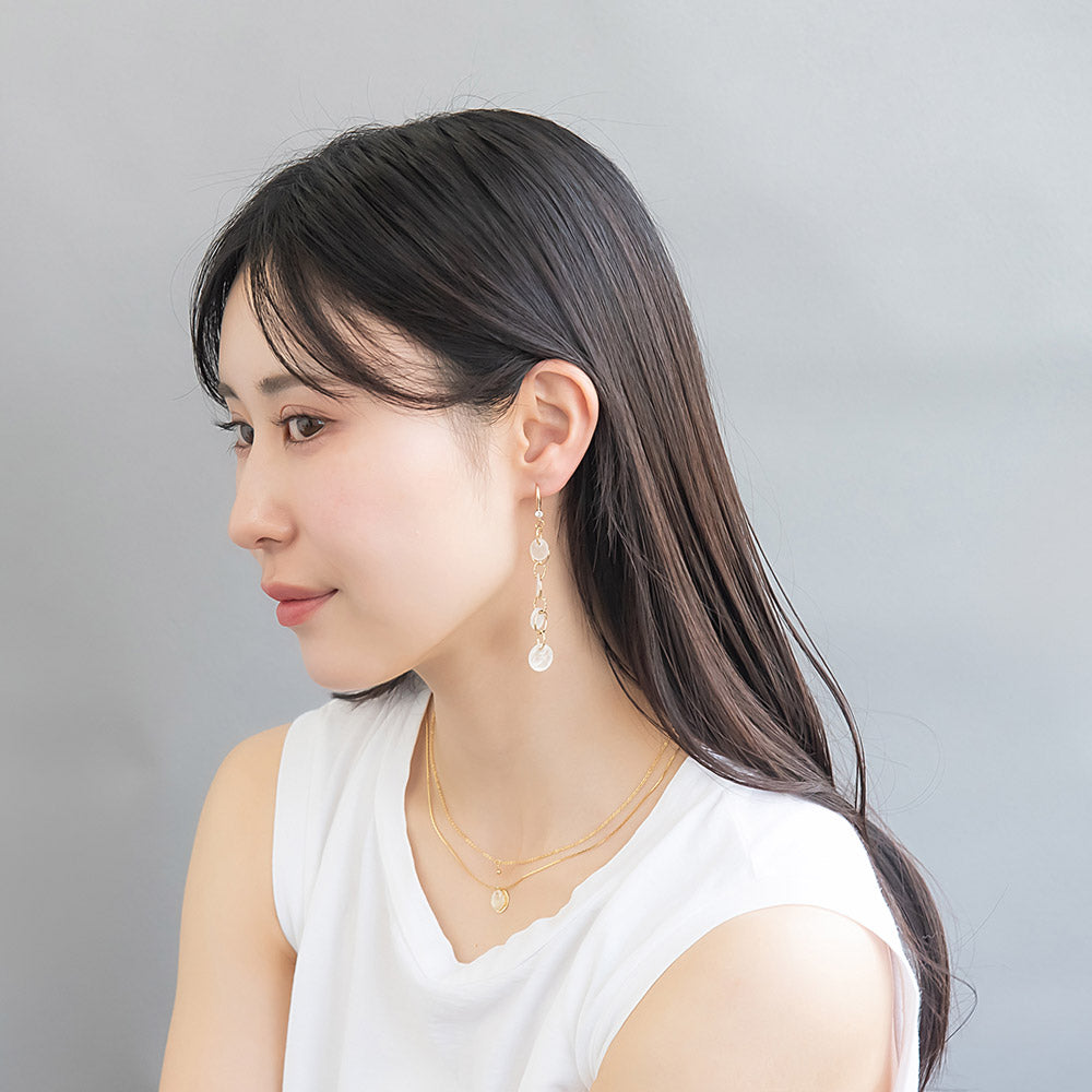 Shell Circle Link Earrings