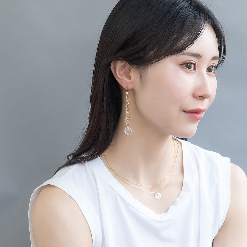 Shell Circle Link Earrings - osewaya