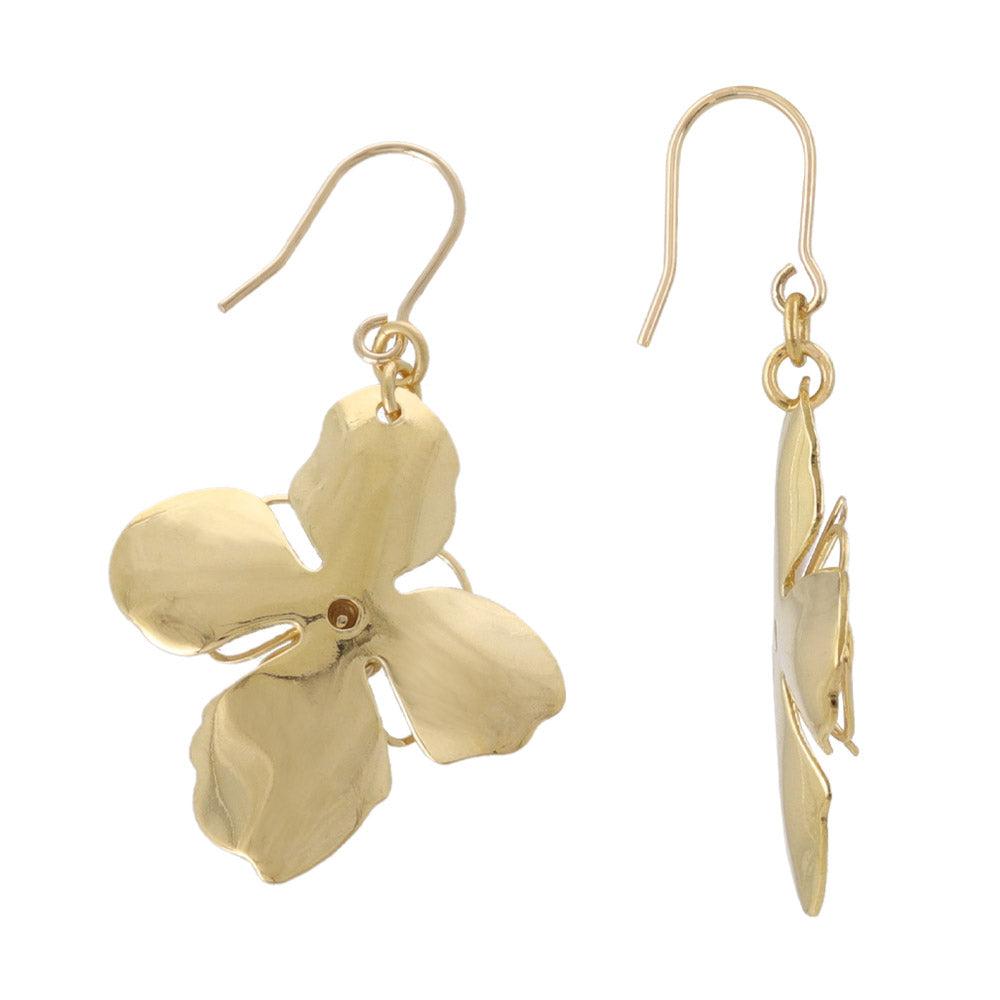 Four Petal Marble Flower Earrings