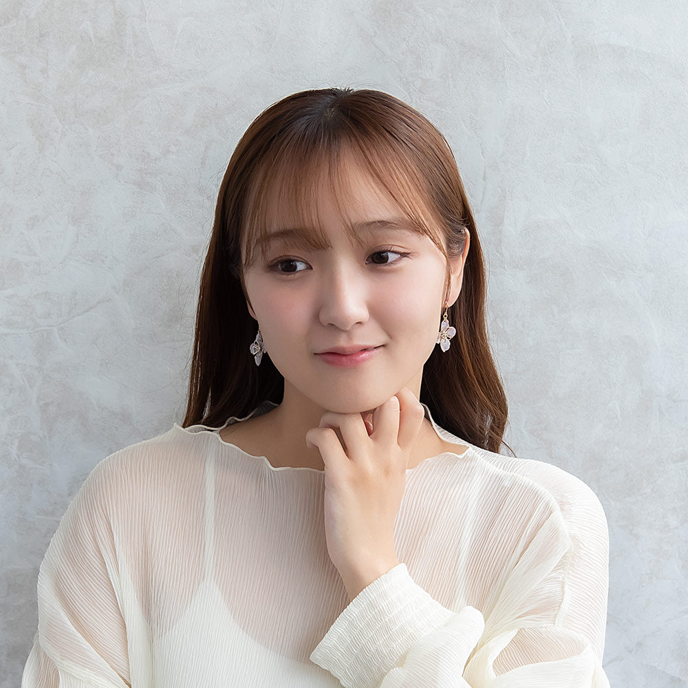 Four Petal Marble Flower Earrings