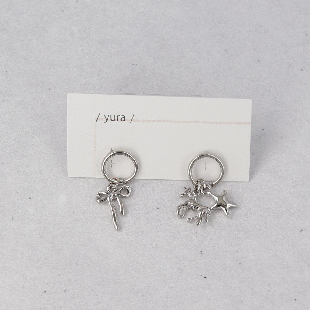 Fancy Mixed Charm Circle Earrings - osewaya