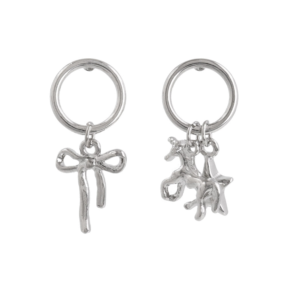 Fancy Mixed Charm Circle Earrings