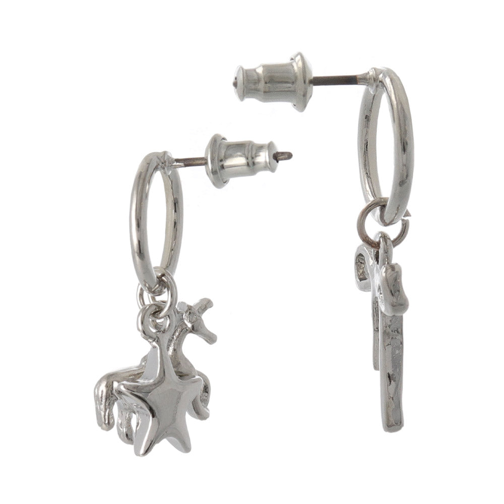 Fancy Mixed Charm Circle Earrings