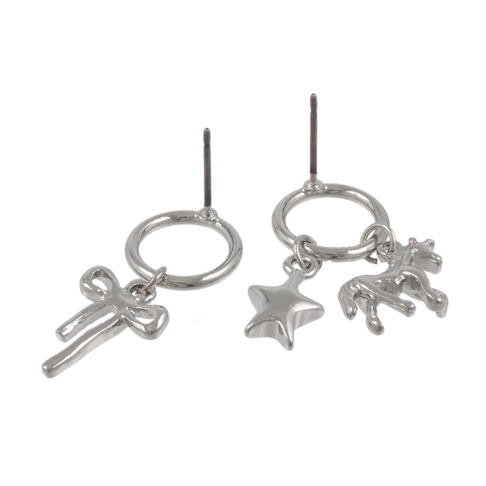 Fancy Mixed Charm Circle Earrings